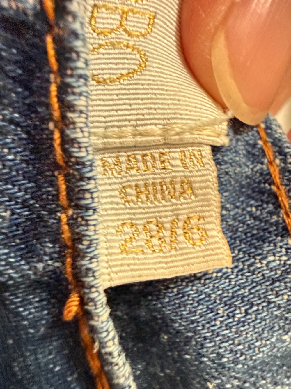 Torn by Ronny Kobo Dark Blue Denim Jeans with Gold Stitching - Picture 3 of 9